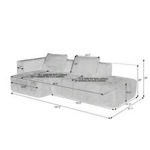 Guangchao L-Shape Modular Compressed Couch,Cloud Sectional Sofa With Chaise Lounge,No Assembly Required,Upholstered Oversized Couches For Living Room,Apartment - Light Grey - View 9