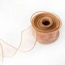 10Yards/Roll Sheer Chiffon Ribbon Organza Satin Ribbons For Gift Wrapping Decoration Wedding Bouquets Wreath Sewing Supplies