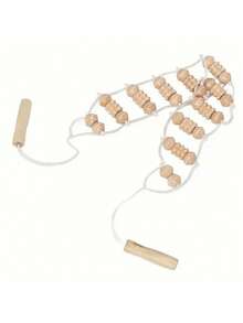 1pc Wooden Back And Neck Massager With Adjustable Tension, Composite Wood, Ideal For Muscle Relaxation And Fitness, Neck And Back, Adjustable Tension Massager, Eases Muscle Tension