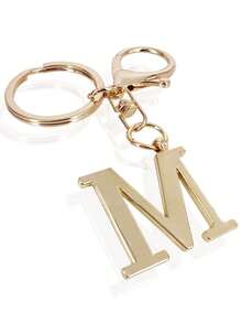 1 Stück hochwertiger und eleganter Schlüsselanhänger mit Goldbuchstaben, dreidimensionaler Anhänger mit Buchstaben A-Z, stilvoller Schlüsselanhänger aus Legierung, Charm für Tasche, Rucksack, Autoschlüssel, perfektes Accessoire für den täglichen Gebrauch von Frauen, tolles Geschenk für Paare, klassischer und einfacher Schlüsselanhänger, Dekoration, Taschenzubehör, geeignet als Geschenk für Freunde, Familie, Paare, Freundinnen, wichtige Geschenke, Urlaubssouvenirs
