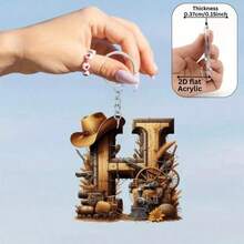 2D Flat Acrylic 26 English Alphabet Decorative Pendant, With Hanging Letter A-Z - Suitable For Christmas, Valentine's Day And Thanksgiving Decoration. Multifunctional Keychain And Backpack Hanging Accessory