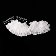 A Pair Of Women's Three-Layer Lace Trim Socks With Foot Covers, Princess Outfit JK Style Sweet Mesh Socks Accessories