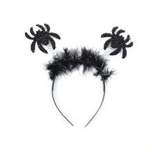 4 Stücke Halloween Kostüm Zubehör Set: Teufel Fledermaus Haarband, Spinnen Haarband, Zauberstab, Flügel, Tüll Tüllrock mit Futter, geeignet für Halloween, Tag der Toten, Karnevals Party