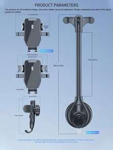 1pc Car Phone Holder, Bendable Soft Tube Suction Cup Rotatable Car Phone Mount For Dashboard/Windshield (2 Face Plates Randomly Sent)