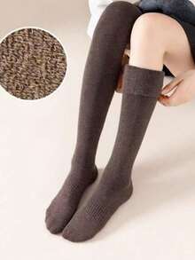 2/3/4/5 Paar Damen Winter Warm Überknie Socken, Damen Knie-/Oberschenkelhoch Socken, Dicke Warme Oberschenkel-/Kniestrümpfe, Verdickte Socken über den Knien, Herbst und Winter Warme Haushalts-Socken (Aufgrund von Licht und Winkel während der Aufnahme kann es leichte Farbunterschiede zum Produkt geben), Kuschelige Socken - Verschiedenfarbig - Übersicht 11
