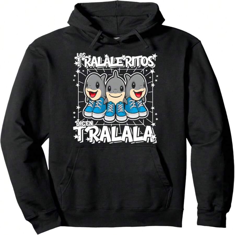 Los-Tralaleritos-Dicen-Tralala Italian-Brainrot Funny Gen Z Pullover Hoodie - Black 19 - View 1