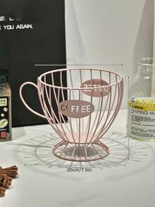 1pc Nordic-Style Metal Coffee Capsule Storage Rack - Modern Snack And Fruit Basket With Golden Accents, Durable Kitchen & Coffee Shop Home Decoration, Simple Design, Elegant Completion Of Multi-Color Available Christmas Gifts