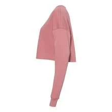 Womens/Ladies Fleece Crew Neck Crop Top (Mauve) - Mauve Purple - View 3