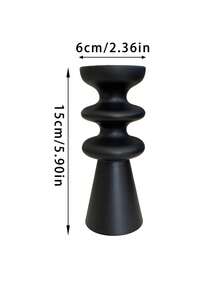 1 件简约黑色环形烛台，复古香薰烛台，法式高黑色烛台，小众木制烛台，适用于家居装饰、厨房、餐厅、节日装饰、礼物