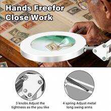 72 LED 8X/10X 新型照明放大镜灯，带 USB 三色 LED，适用于焊接维修、桌面照明和皮肤护理