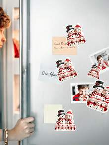1/3/5pcs Customized Christmas Gift Fridge Magnets, Christmas Snowman Fridge Magnets, Snowman Fridge Magnets Custom Text Personalized Fridge Magnets Snowman Ornament, Gift Givers Embellishing Presents, Custom Christmas Gift, Christmas Decor, Thanksgiving Gift, New Year Gift, Party Decor - Multicolor (fridge Magnet) - View 7