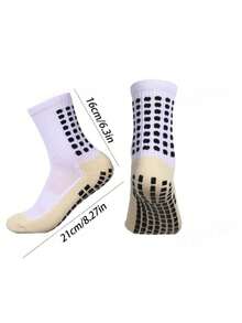 4 Pairs Men's Football/Basketball Socks With Anti-Slip Grip Pads, Suitable For Sports