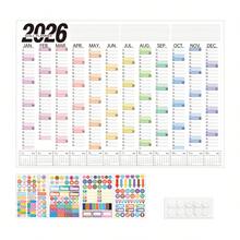 1 套 2026 年英文挂历，29.2*20.6 英寸日历计划器，12 个月简约自律跟踪海报计划器，适用于办公室、教室、家庭 - 均碼 - 查看 8