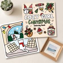 1pc (21cm*21cm) Adult New Coloring Book, Thick Paper, Clear Lines, Easy To Color, Suitable For Gatherings With Friends, Includes Charming Holiday Gnomes, Holiday Foods, And Fantastical Christmas Scenes. "Cozy Girl Christmas" Coloring Book, DIY Coloring, Cultivate Thinking Ability, Suitable For Stationery, School Supplies, Ideal Gift For Girls, Valentine's Day, New Year - COZY GIRL CHRISTMAS2 - View 7