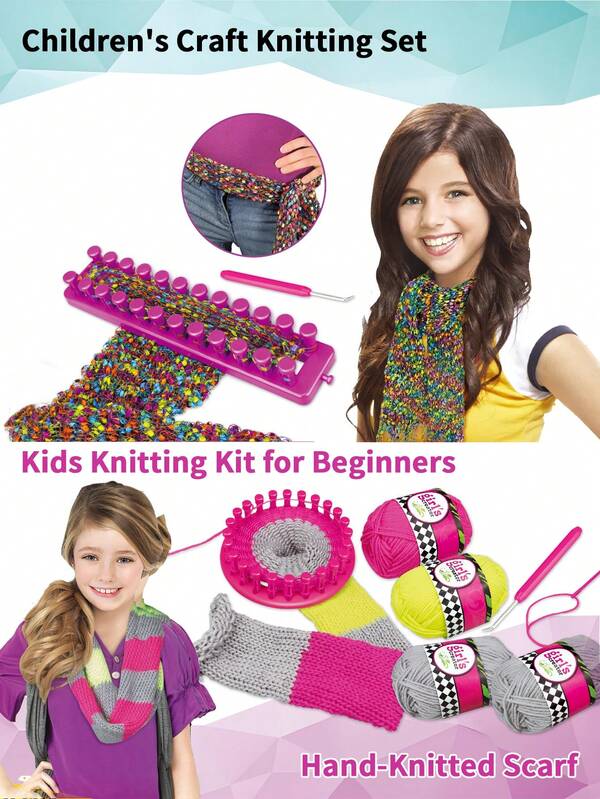 1 Set Fashion Scarf DIY Making Kit, DIY Sewing Set, Crochet Knitting Machine, Sewing Thread, DIY Crafts, Sewing Projects And Creativity, Knitting Machine, Knitting Tools, Suitable For Handmade Items, Gift For Girls Aged 6-12, Christmas/Birthday/Halloween Gift, Suitable For Girls Over 6 Years Old