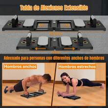 YUDSKU Tabla de Flexiones 30 en 1 Ajustable en Longitud según Anchura de Hombros, Conteo de Tiempo Automático, Soporte Antideslizante y Ligas de Resistencia – Push Up Board para Fitness y Gym en Casa - 1 - Ver 5