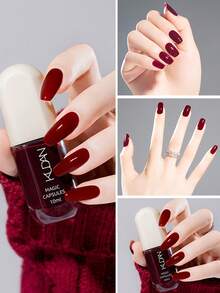 KUDAN 1瓶10毫升水性可撕指甲油，酒红色咖啡棕色，适合冬季，无异味快干指甲油，无需烘烤，持久耐用，适合日常美甲装饰、居家美甲和美甲沙龙美甲用品。 - 彩色 - 查看 5