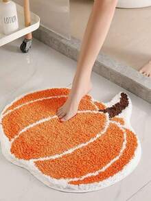 Alfombra de baño con tema de calabaza navideña, antideslizante, lavable a máquina, alfombra de piso suave y lavable, alfombra de piso decorativa navideña, alfombra de piso absorbente para baño, secado rápido y absorción - Adecuada para baño, lavandería, dormitorio, sala de estar, cocina, entrada - Decoración navideña para el hogar, decoración de entrada de alfombra Decoraciones navideñas Decoración navideña Decoraciones navideñas Decoración de habitación del hogar