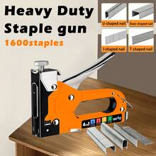 手动钉枪套装 - 重型四合一钉枪。可选1600枚钉子套装、800枚钉子套装、2100枚钉子+起钉器套装、900枚钉子+起钉器套装。无需用电。适用于木材、织物、家具、屋顶、沙发、毛毡、相框等。