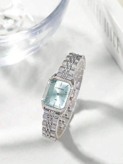 1pc Elegant Luxury Fashion Women's Bracelet Watch With Diamonds, Birthday/Holiday Gift