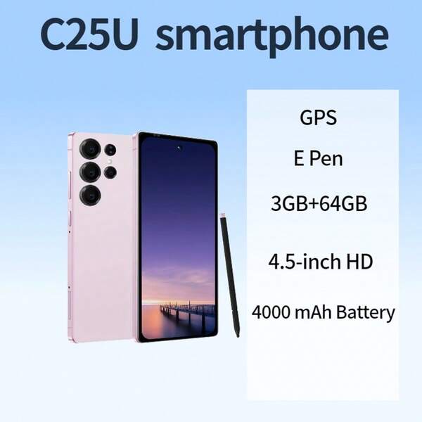 W&O Kompaktes Android-Smartphone 2025 | 4,5-Zoll-HD-Display, 20MP + 50MP Dual-Kameras, 4000mAh Akku, 3GB RAM + 64GB Speicher, Dual-SIM-Karten, GPS-Tracking. Ein leistungsstarkes Mini-Reisehandy mit ultraleichtem Design. Das perfekte Oster-, Weihnachts- oder Halloween-Geschenk!