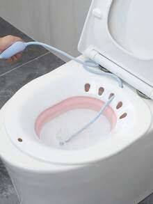 1个可折叠坐浴盆，痔疮热水冲洗清洁器，孕妇专用清洁浸泡盆，产后护理，女性可折叠马桶座圈 - 彩色 - 查看 5