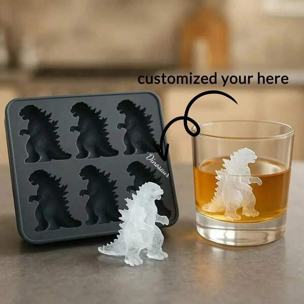 Customized Ice Cube Name Mold Distinguishes Itself From Others' Molds, Creative Dinosaur Ice Cube Silicone Mold Cartoon Dinosaur Ice Box Ice Room Home Mold