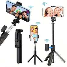 Mobile Phone Selfie Stick With Detachable Wireless Remote Control, 360° Rotation And Retractable Tripod, Handheld Stabilizer Live Broadcast Tripod, Suitable For Smartphones, For Selfies/Video Recording/Photography/Live Broadcast/Video Blogging
