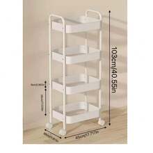 1pc Rolling Storage Cart, Multi-Tier Movable Organizer Rack For Living Room, Kitchen, Dorm, Snacks