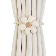 1pc Magnetic Window Curtain Tie Back Decorative Rope - Light Brown - View 6