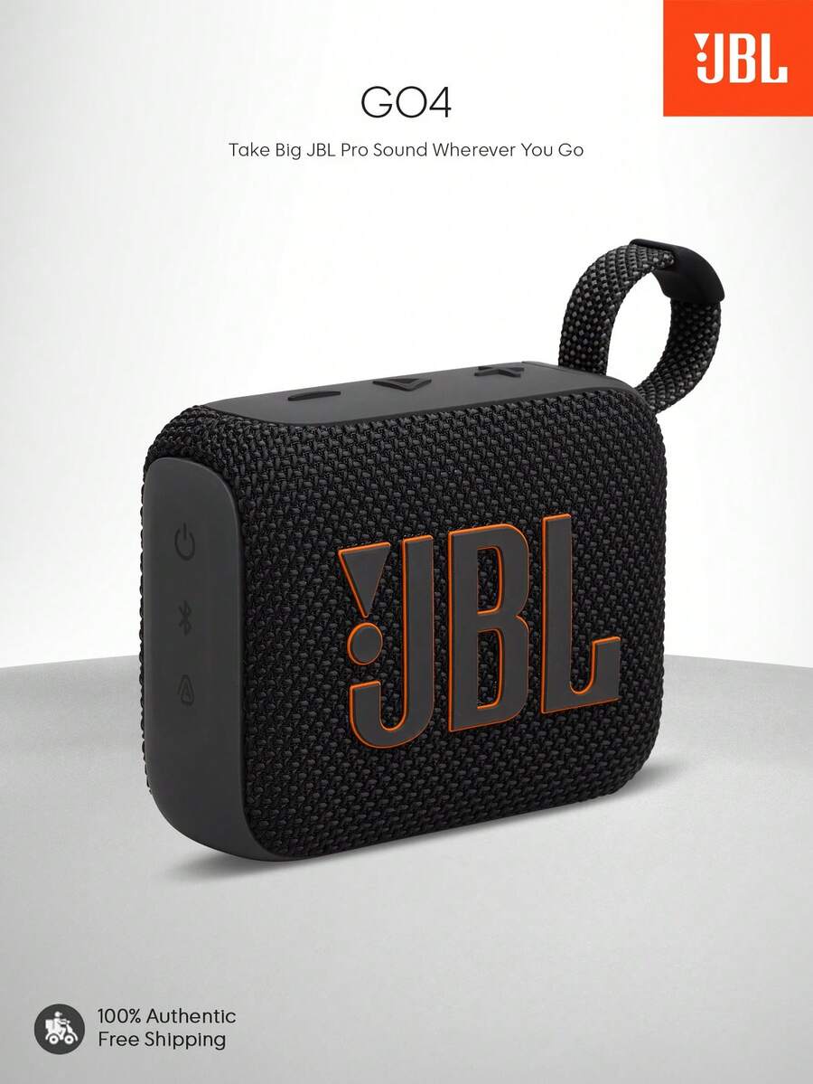 JBL 4 Go 便携式防水防尘蓝牙音箱，拥有强劲低音和专业音质，内置电池续航长达 7 小时，适合海滩派对、徒步旅行和户外探险。