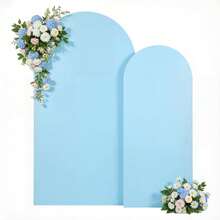 2 pezzi/Set Sfondo in tessuto elasticizzato a forma di arco, adatto per decorazioni per compleanni, archi per matrimoni, decorazioni per feste, decorazioni per cornici ad arco (solo sfondo in tessuto, senza cornice ad arco), sfondo ad arco perfetto per cerimonie di matrimonio in giardino e all'aperto, decorazioni per feste di compleanno (2m+2.2m/1.8m+2.2m)
