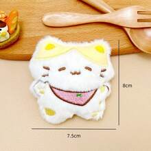 各种可爱猫咪毛绒背包挂饰、卡通暹罗猫和橘猫派对装饰钥匙扣、毛绒玩具礼物送给朋友 - 彩色 - 查看 3