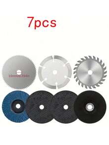 7/8pcs/Set Saw Blade Combo Pack, 3-Inch Multi-Material Metal Cutting Discs, Rust-Resistant, Suitable For Angle Grinder, Sharp And Durable, All-In-One Cutting Solution, High Cost-Performance Combo Set. // Widely Used For Cutting, Grinding, And Polishing Wood, Plastic, Ceramic Tile, Aluminum, Acrylic, PVC, And Other Materials.