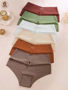 Aofeiqike 6 chiếc quần lót liền mạch gợi cảm cạp cao phong cách Âu Mỹ cỡ lớn dành cho nữ, chất lượng cao, thoáng khí, mềm mại, thoải mái bằng lụa băng - Nhiều màu - Xem 15