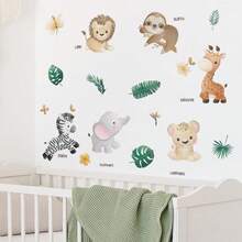 2pcs Cartoon Cute Animal Bear, Deer, Rabbit, Squirrel Wall Stickers, Self-Adhesive PVC Decals For Bedroom, Living Room, Home Decor Room Decor Bedroom Decor Kitchen Decor Wall Decor