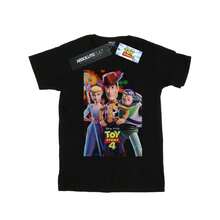 Disney Mens Toy Story 4 Buzz Woody And Bo Peep Poster TShirt (Black) - Coffee Brown - View 2