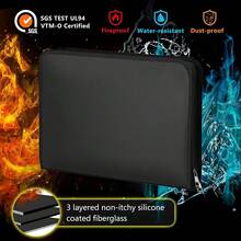 Fireproof Document Organiser With Zipper & Labels – Portable File Folder Box For Paperwork Storage, Certificates & Receipts – Filing Bag For Home & Office - Colour Version - View 7