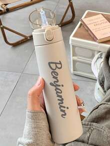 1个定制250毫升迷你保温水瓶，9盎司不锈钢小奶茶杯，女士保温水瓶带内置吸管，便携式真空保温杯，简约、现代、波西米亚、可爱、无与伦比，适合户外、运动、健身、旅行、四季皆宜、办公室饮水杯，时尚设计 - 保溫杯 - 查看 4