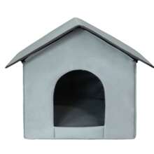 1pc Waterproof Oxford Cloth Cat Bed, Outdoor Cat House, Winter Warm Dog Bed, Foldable And Portable, Washable Aluminum Foil Pet House, Insulated Material For All Seasons, Waterproof And Insulated Pet Shelter, Outdoor Cat Cabin With Support Legs, Foldable Design For Winter Warmth, Suitable For Stray Animals, All-Weather Use - Multicolor - View 2