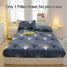 1 Peça Lençol com Elástico de Padrão Folhagem Sedoso, Respirável, Macio e Confortável, Capa de Colchão para Quarto, Quarto de Hóspedes e Dormitório, Protetor de Colchão, Conjunto de Roupa de Cama (Fronha Não Incluída)