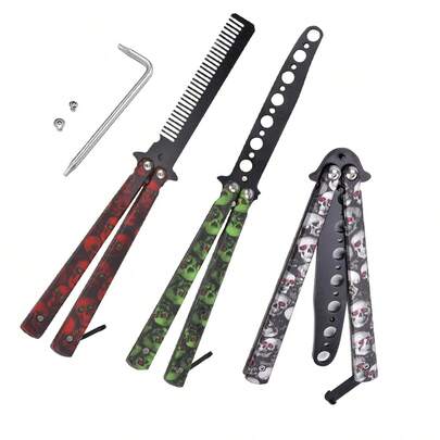 Cuchillo Mariposa Peine Made De Entrenamiento Y Peine 3pcs