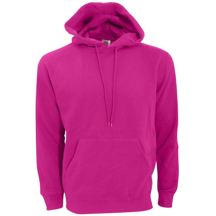 SG Mens Plain Hooded Sweatshirt Top / Hoodie (Dark Pink) - 藕粉色 - 查看 1