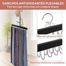 Colgador de Cinturón para Armario, 2PCS Percha de Cinturón, Organizador Cinturones con 20 Ganchos, Cinturón Giratorio Lazos Perchas Ahorra Espacio, Percha Multifuncional para Cinturón, Corbata, Gorro - 1 - Ver 5