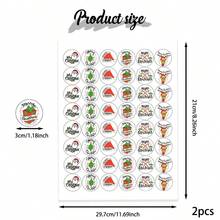 2 Sheets Of 96pcs Christmas Stickers, Package Sealing Stickers, Gift Bags, Merry Christmas Party Stickers