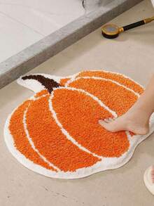 Alfombra de baño con tema de calabaza navideña, antideslizante, lavable a máquina, alfombra de piso suave y lavable, alfombra de piso decorativa navideña, alfombra de piso absorbente para baño, secado rápido y absorción - Adecuada para baño, lavandería, dormitorio, sala de estar, cocina, entrada - Decoración navideña para el hogar, decoración de entrada de alfombra Decoraciones navideñas Decoración navideña Decoraciones navideñas Decoración de habitación del hogar
