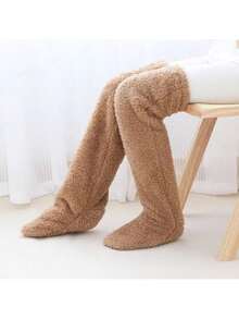 Elderly Knee Warmers, Warm Knee Pads For Cold Legs, Long Tube Leg Warmers For Knee Joint Protection, Thick Fleece Leg Warmers For Air-Conditioned Rooms And Sleeping