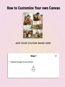 1pc Framed Personalized Custom 5 PhotoPhoto Collage Canvas, Rustic Farmhouse Wall Art With Wrapped Wood Frame, Wedding Gift, Multi-Purpose Wall Decoration For Commemorative Murals Of Couples, Family Members Or Friends, Vintage Style Artwork, Perfect For Room Decor - Multicolor - View 5