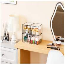 1个/6个透明可堆叠储物抽屉，亚克力浴室化妆品收纳盒和塑料收纳盒，适用于梳妆台、水槽下、厨柜、食品储藏室、家庭收纳和储物。一目了然，易于分类。抽屉式设计，方便拿取。透明设计，简洁大方。 - 無色 - 查看 7