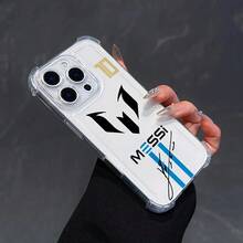 The Design Of Messi'S Number 10 Football Jersey, A Shockproof Transparent Soft Back Phone Case, Compatible With For Iphone 16, 15, 14, 13, 12, 11 Pro Max, X, XR, XS Max, 8, And 7 Plus. - 無色 - 查看 6